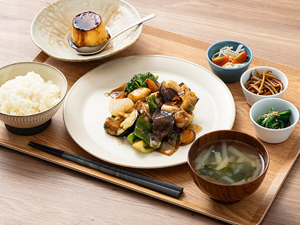 野菜と魚介のあんかけ